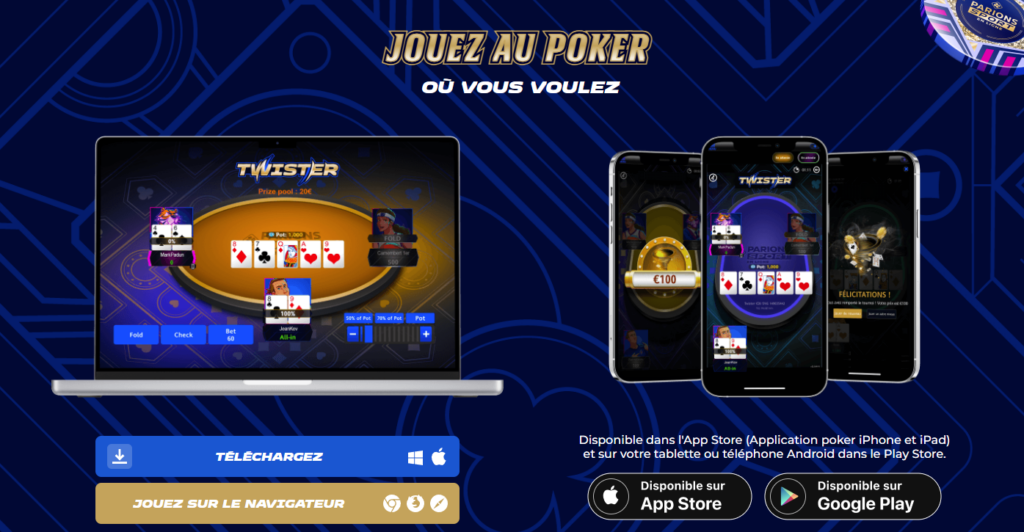 Interface Parions Sport Poker