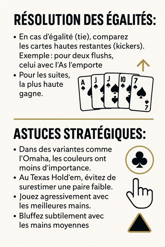 Résolution des égalités et astuces stratégiques
